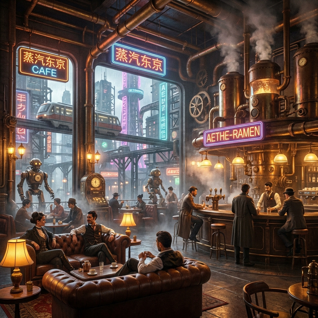 Steampunk Cafe Interior